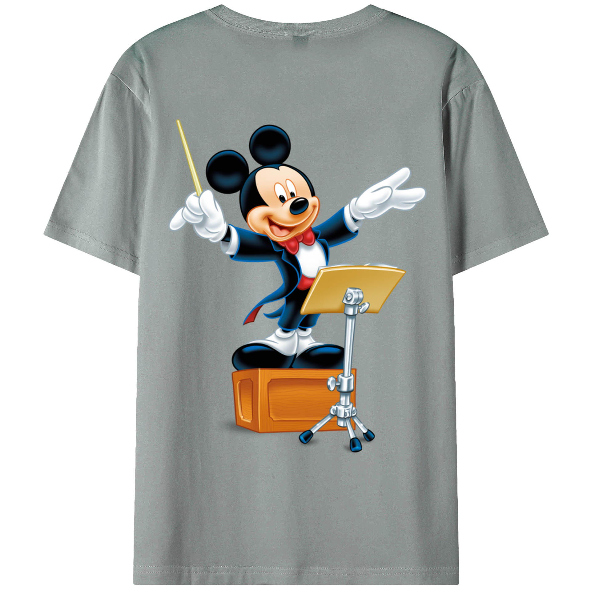 ミッキーマウス Mickey Mouse 綿100％ メンズ半袖Tシャツ（バックプリント） 通気性